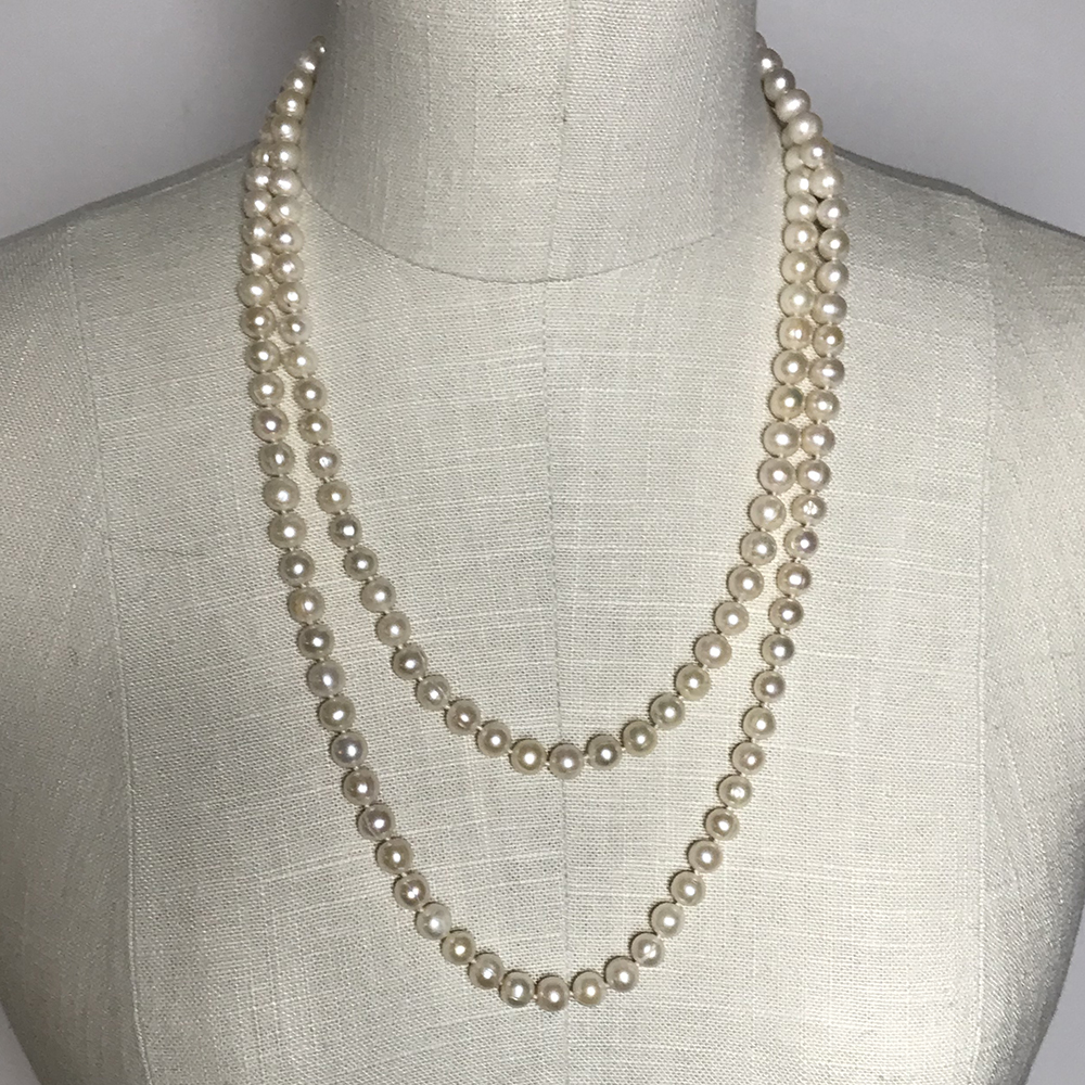 An SW Exclusive Design Handmade 40' 10mm Pearl Necklace - SW Design Studio